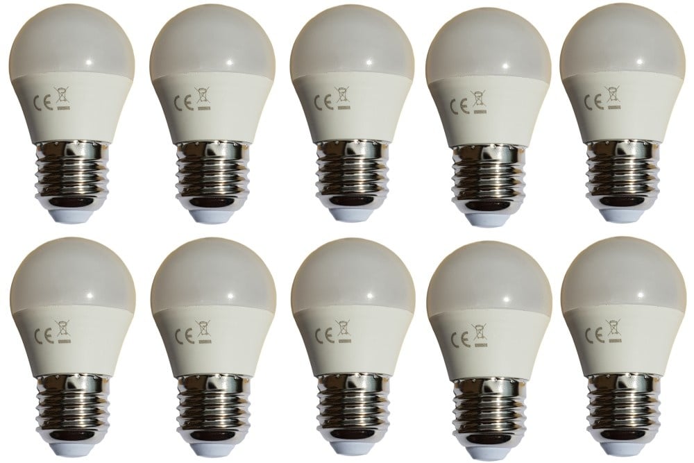 G45 kogellamp 10 stuks | E27 LED lamp 6W=50W | warmwit 3000K