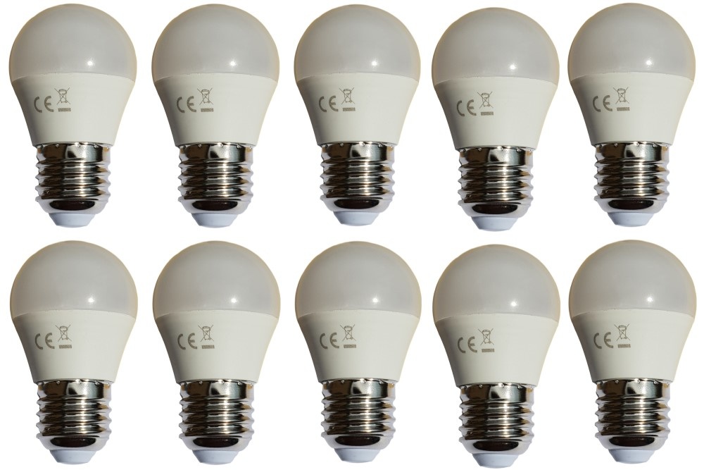 G45 kogellamp 10 stuks | E27 LED lamp 6W=50W | daglichtwit 6400K