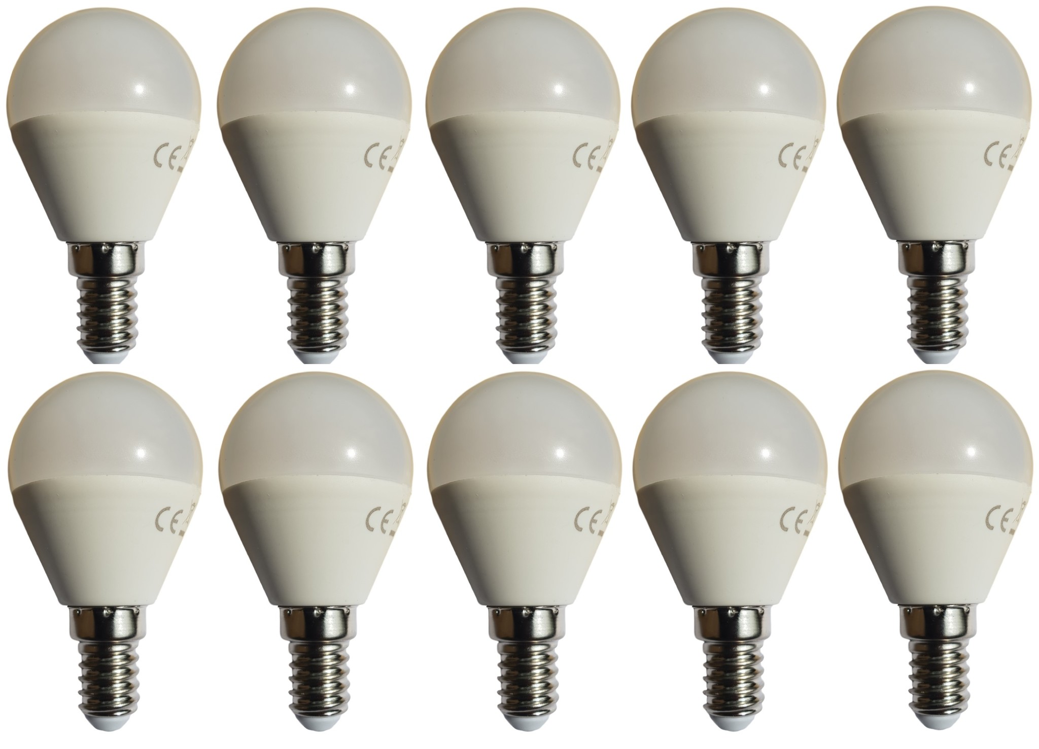 G45 kogellamp 10 stuks | E14 LED lamp 6W=50W | daglichtwit 6400K