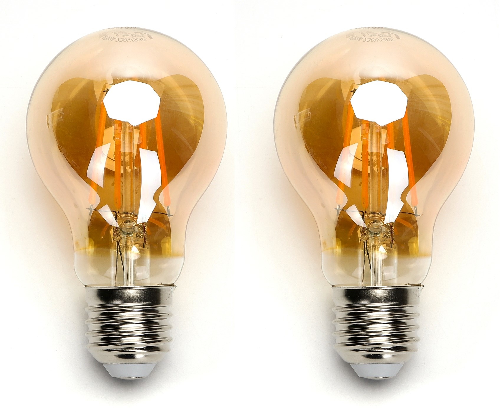 Gloeilamp E27 2 stuks | 4W=40W warmwit | 2200K - amber glas