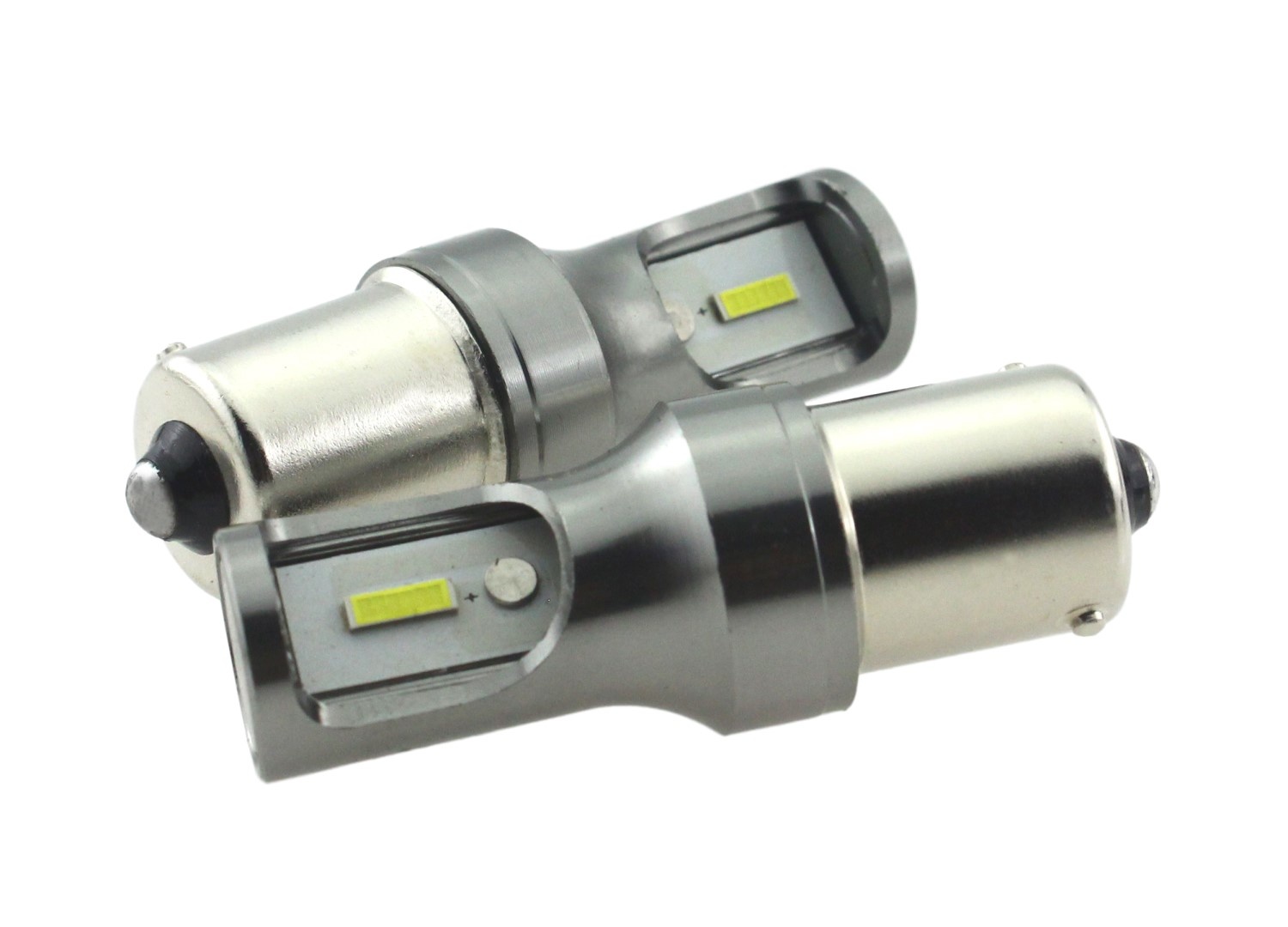 BA15S - 1156 - autolamp set | 2x 2-SMD LED daglichtwit 6000K | 12V DC