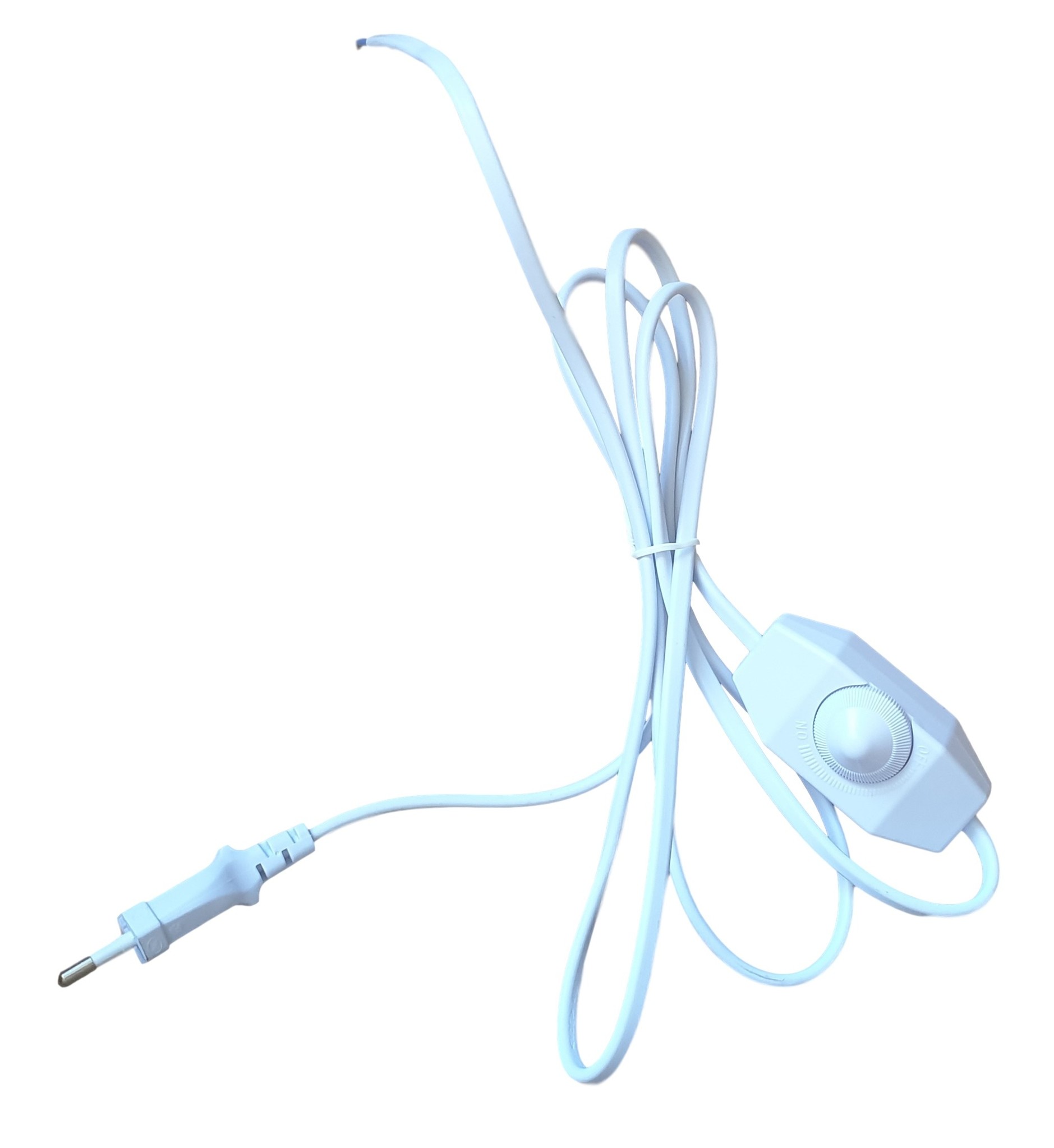 LED aansluitmateriaal | stekkersnoer wit + dimmer 1A - 200W | 2-aderig 180 cm | 180cm