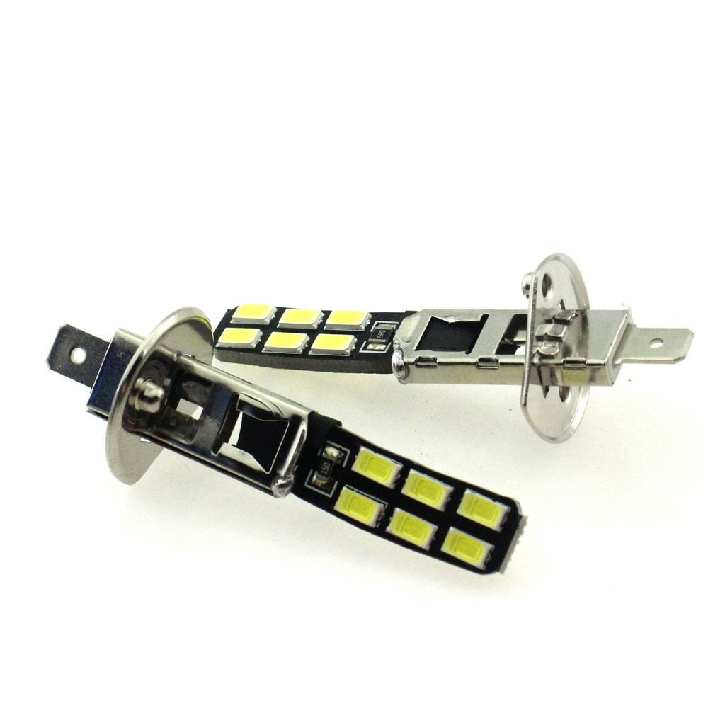 H1 autolamp 2 stuks | 12-SMD LED daglichtwit 6000K | 4W - 12V