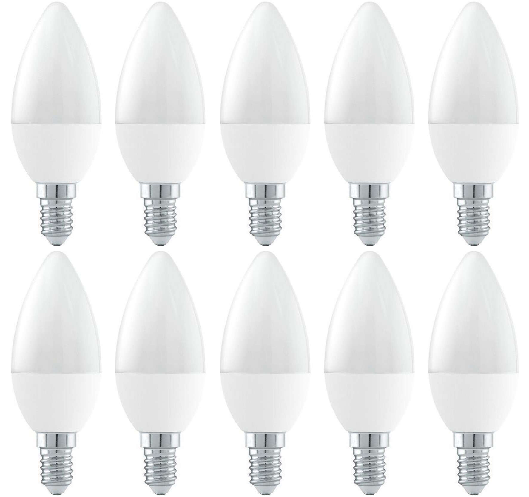 Kaarslamp E14 C37 10 stuks | LED 6W=42W gloeilamp | koelwit 4000K