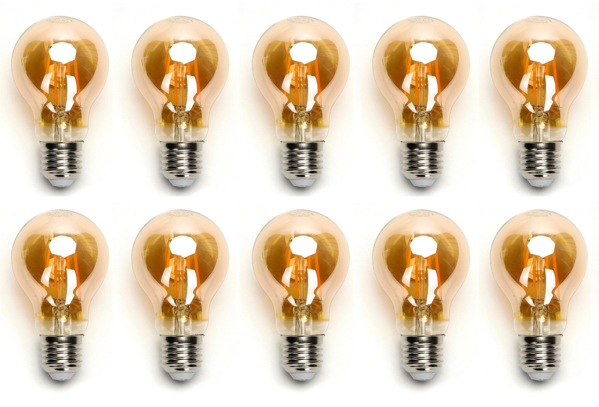 Gloeilamp E27 10 stuks | 6W=45W warmwit | 2200K - amber glas