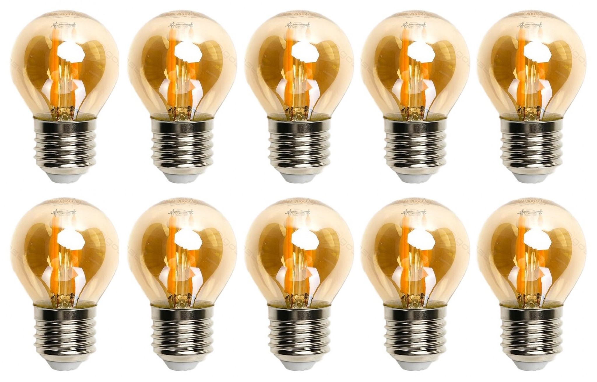 Kogellamp E27 10 stuks | 6W=50W warmwit | 2200K - amber glas