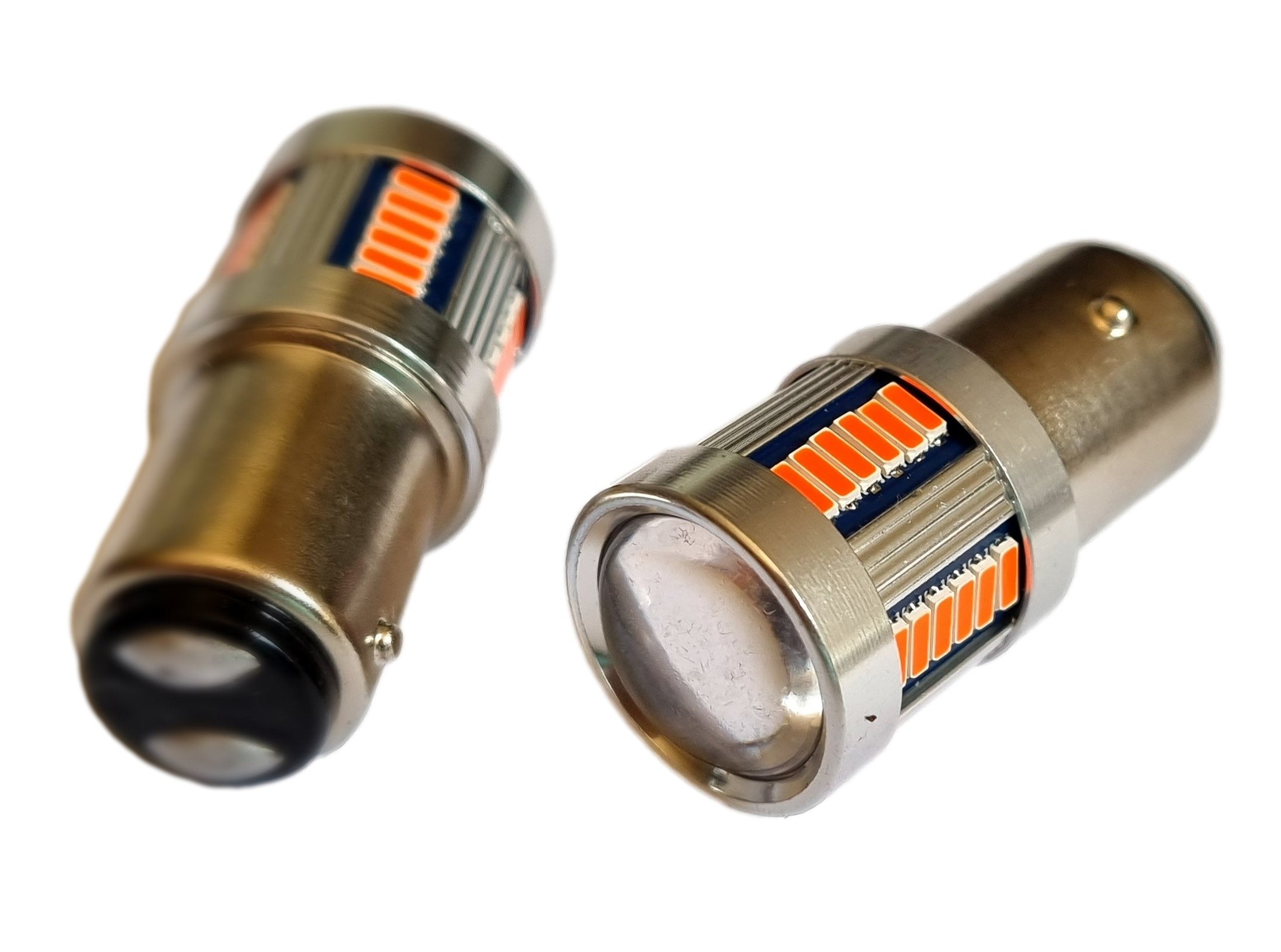 BAY15D - 1157 - autolamp set | 2x 36-SMD LED rood met lens | 12V - 24V - 3W