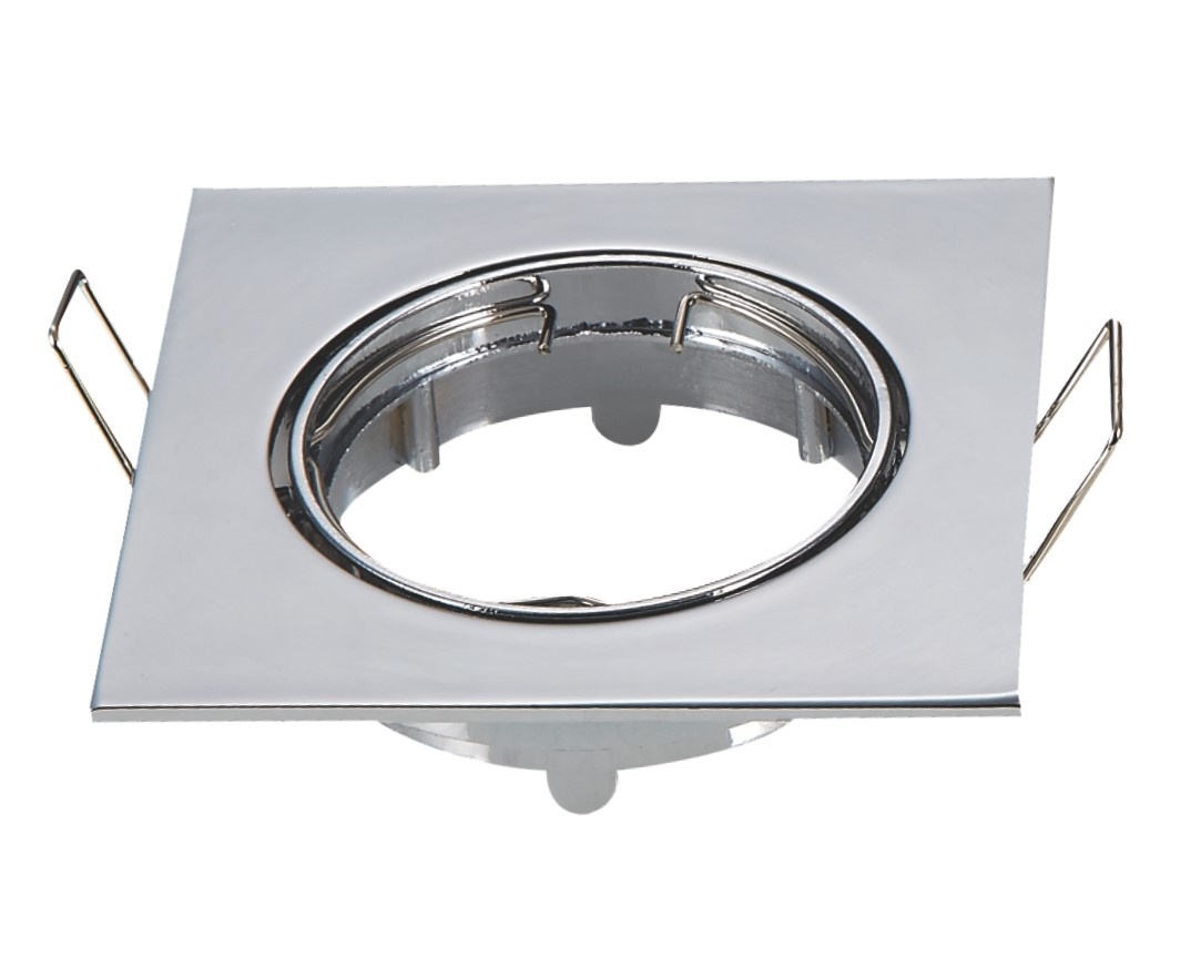 Inbouwframe 82mm x 82mm | vierkante kantelbare inbouwspot chroom | boorgat Ø 74 mm