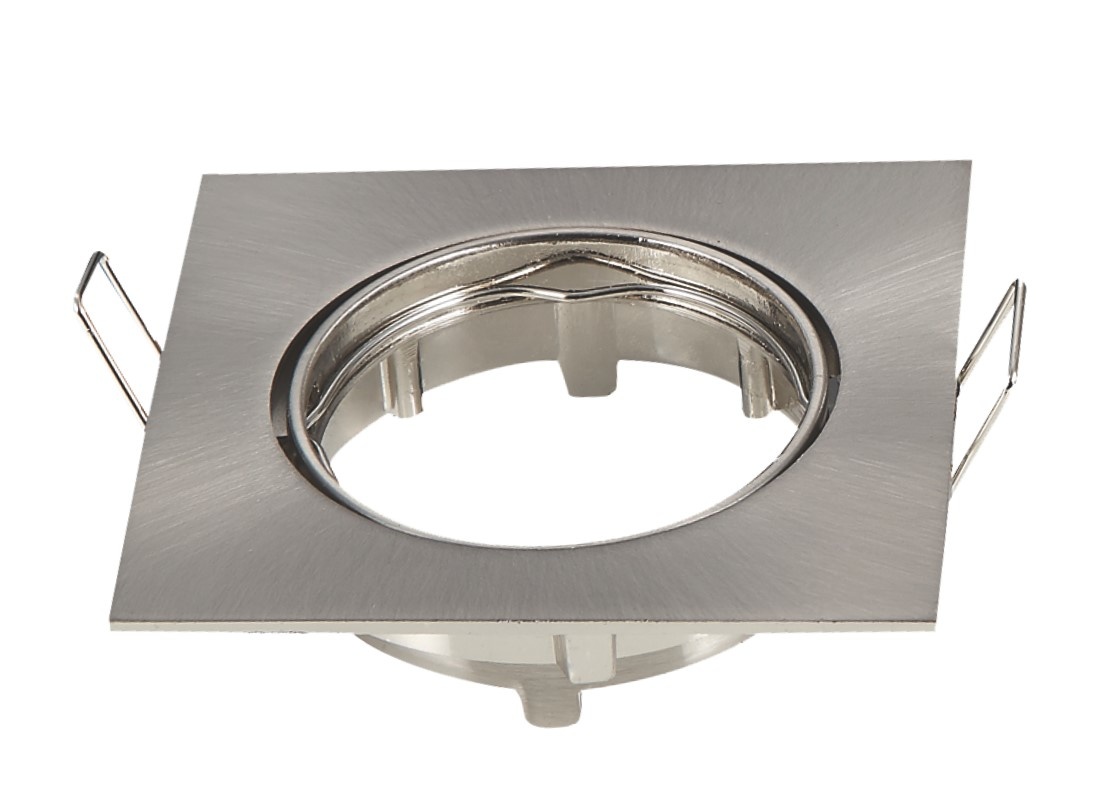 Inbouwframe 82mm x 82mm | vierkante kantelbare inbouwspot RVS | boorgat Ø 74 mm
