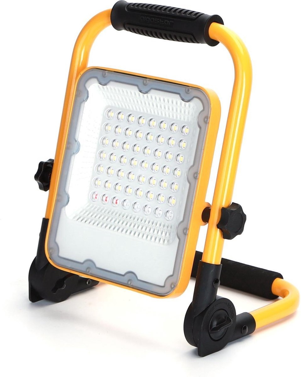 Bouwlamp - werklicht oplaadbaar - USB | LED 30W=100W schijnwerper | daglichtwit 6500K - 3 standen + flits blauwrood | waterdicht IP65