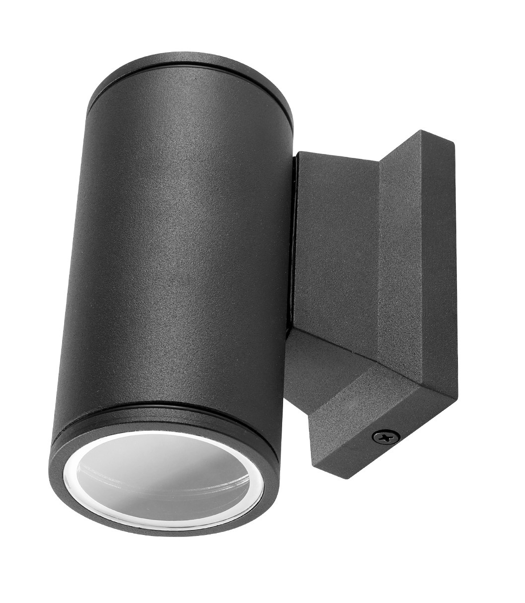 Buitenlamp rond zwart | enkele GU10 lampvoet voor één spot | waterdicht IP65