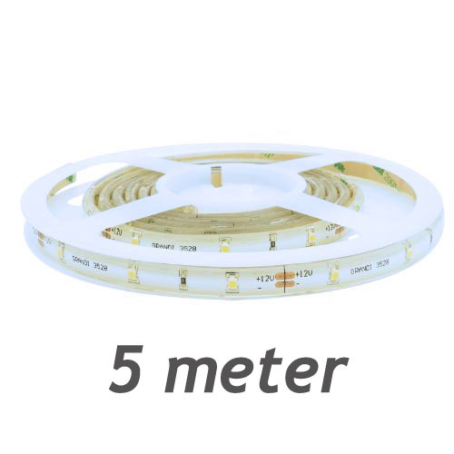 LEDstripSET WARMWIT | 12V DC - 14,4W - 60 LED's/m | incl driver en afstandsbediening | 5 meter