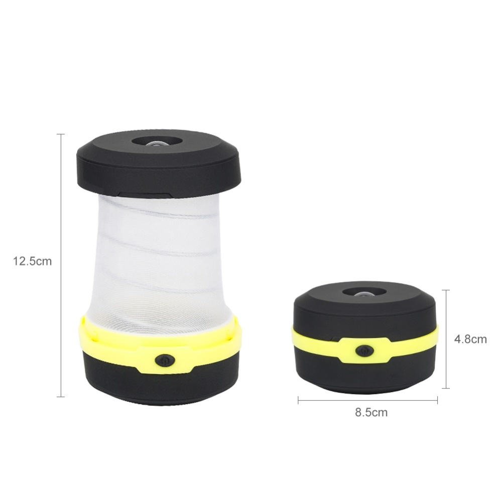 LED tentlamp | camping LEDlamp op batterij - uittrekbaar/zaklamp | 3 standen | groen