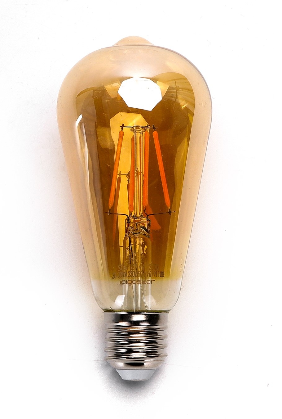 Kooldraadlamp - 10 stuks - E27 Edison ST64 - amber glas | LED 4W=38W gloeilamp | FLAME filament 2200K