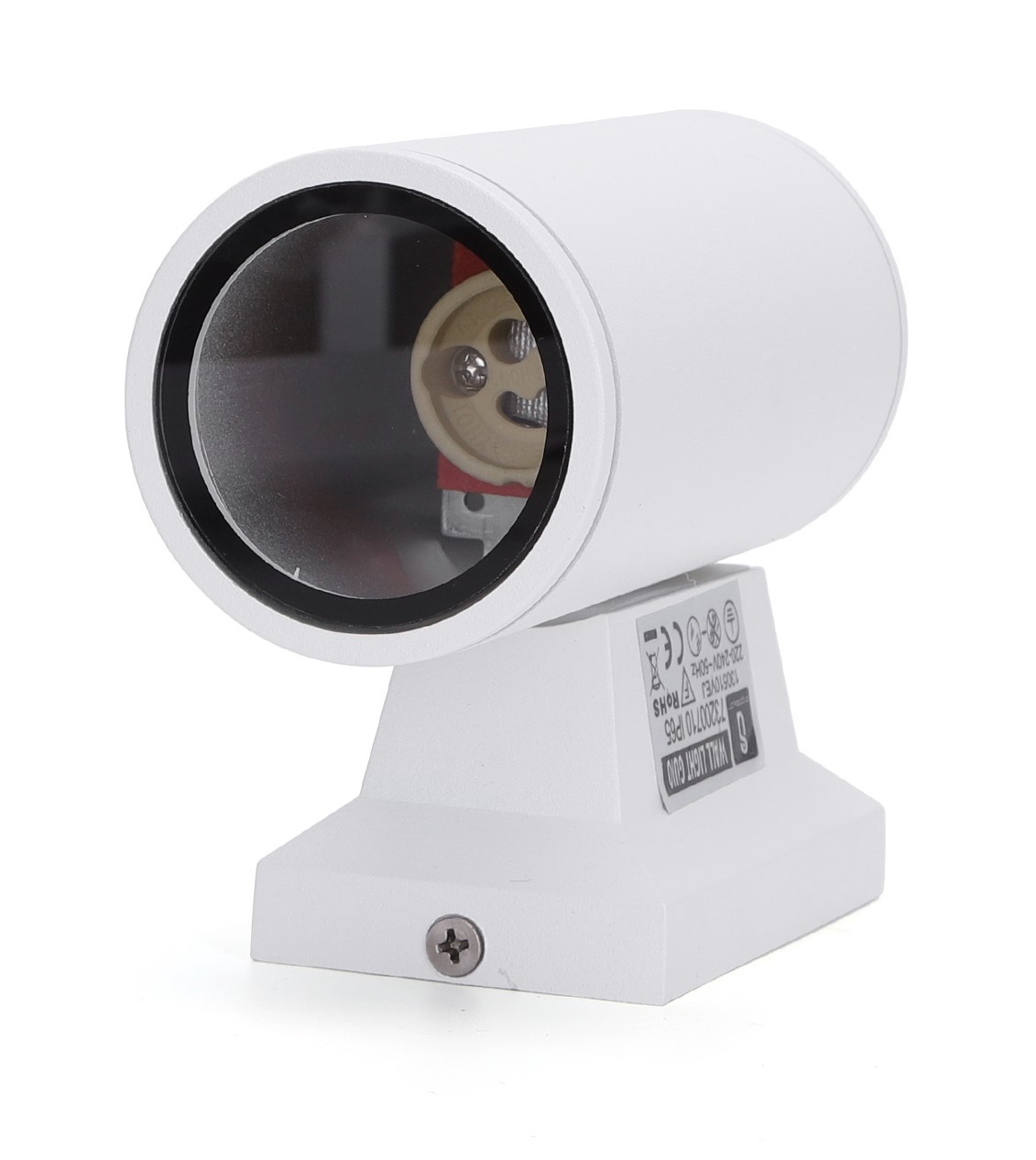 Buitenlamp rond wit | enkele GU10 lampvoet voor één spot | waterdicht IP65