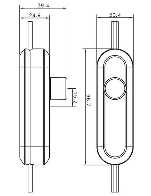 Snoerdimmer zwart LED 1-50W | draai-druk bediening - fase-afsnijding | 230V