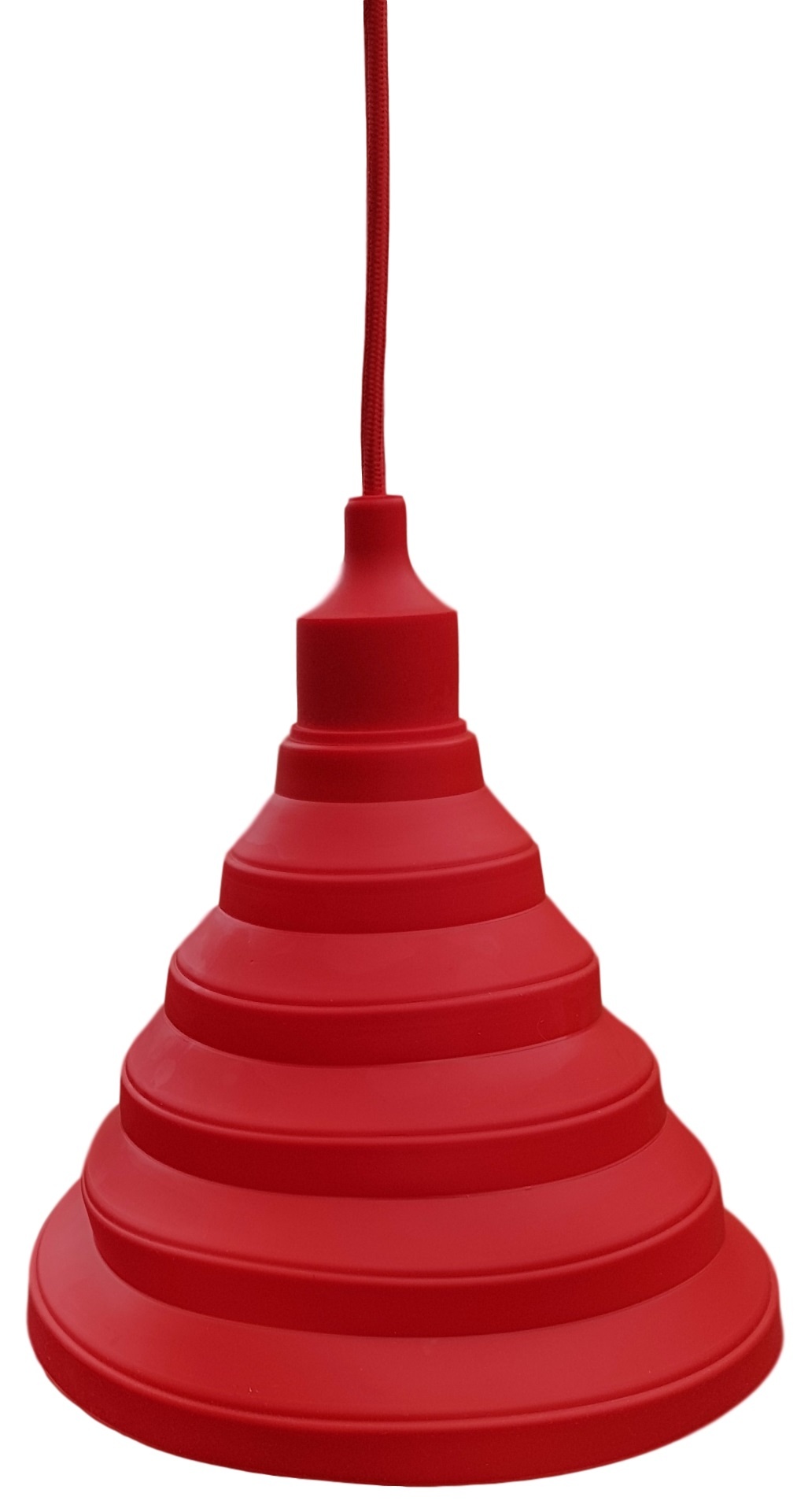 LED lamp DIY | vouwbare hanglamp - strijkijzer snoer | E27 siliconen fitting | rood