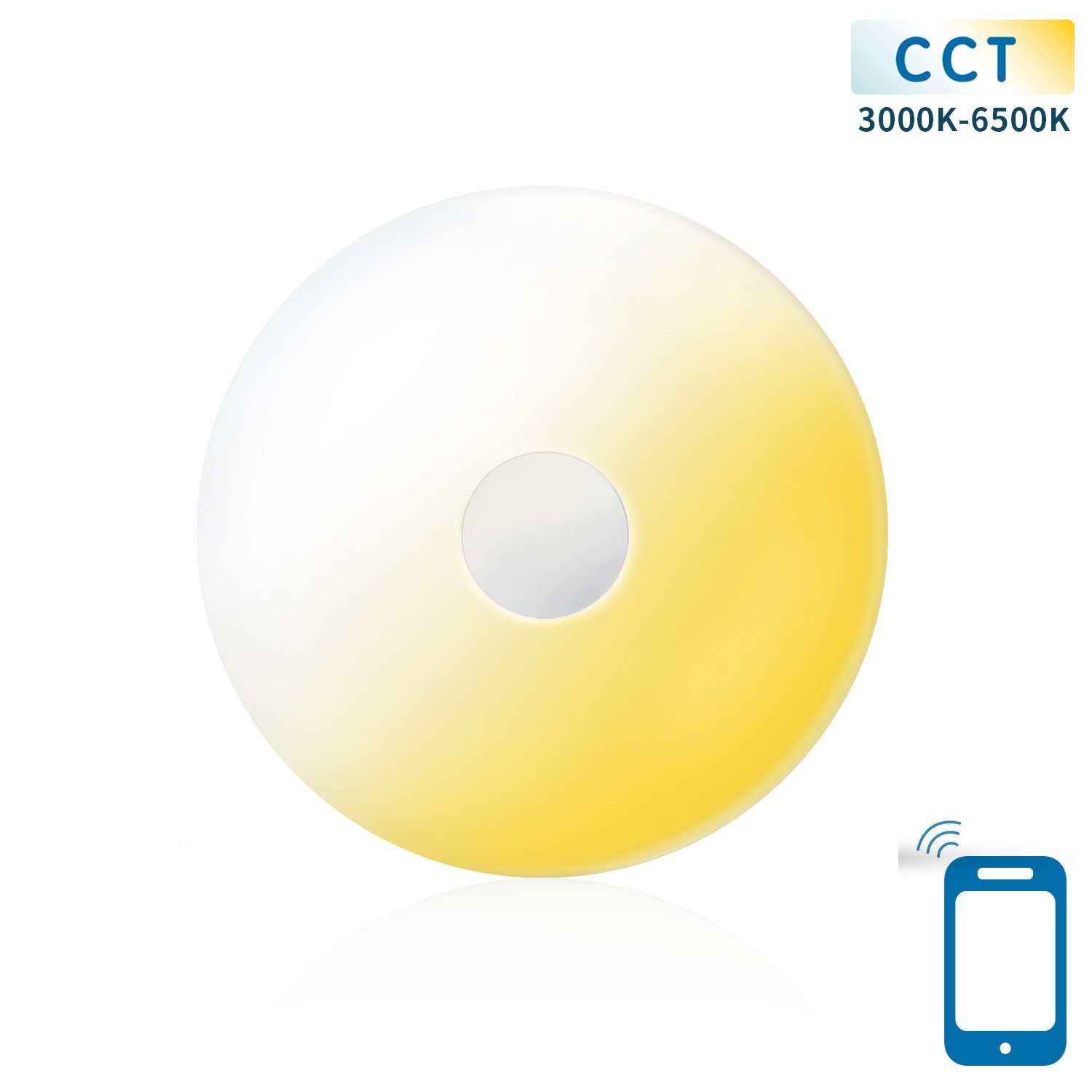 Plafondlamp Ø 34cm WiFi CCT 3000K-6500K | warmwit - daglichtwit - LED 18W=130W gloeilamp