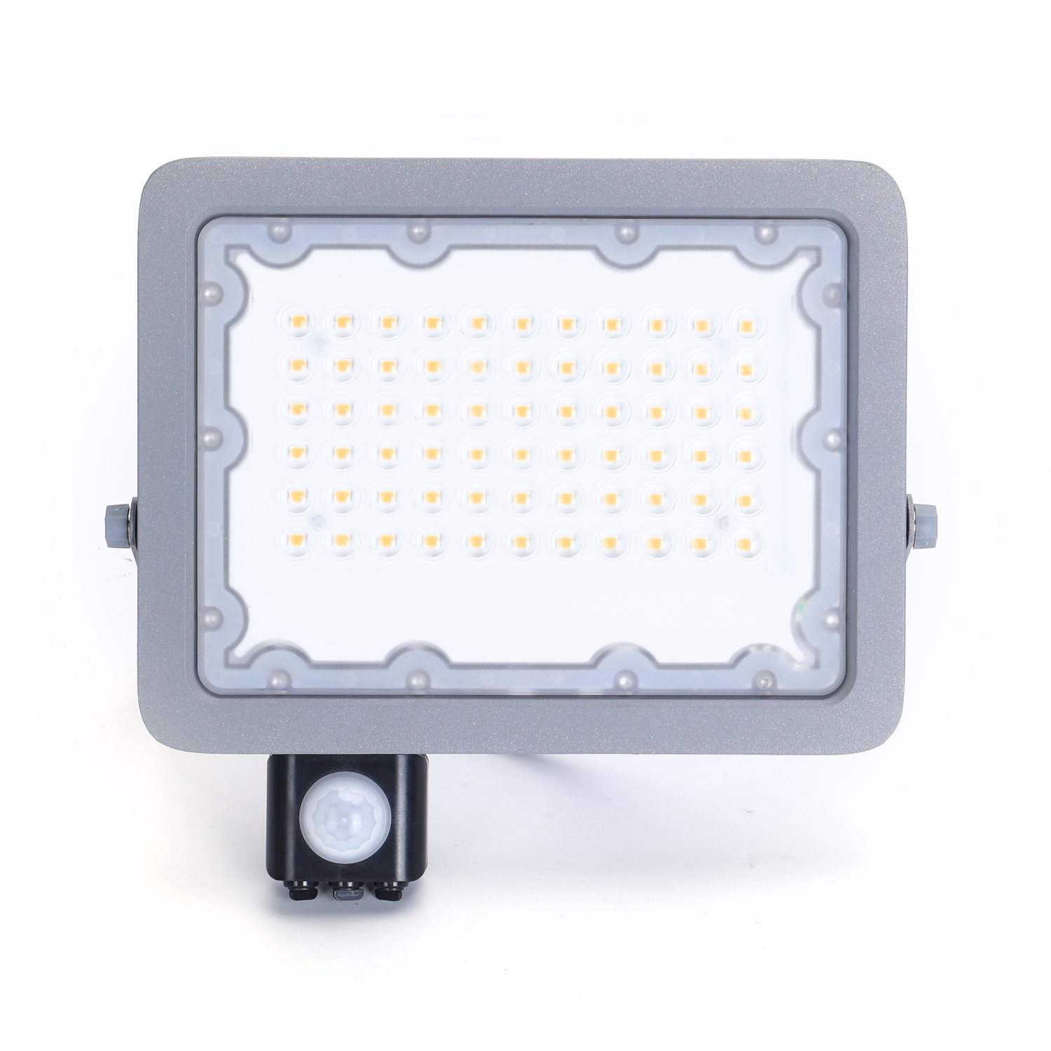 Decoratie Oogverblindend salto Buitenlamp grijs | LED 50W=450W schijnwerper | IR sensor - koelwit