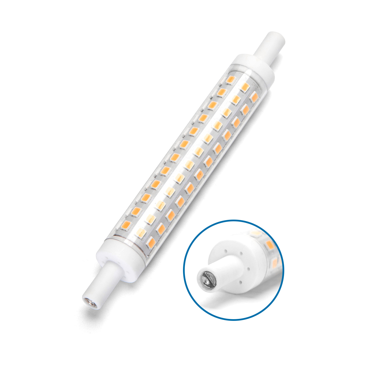 R7s staaflamp warmwit 2700K dimbaar - triac | 118mmx15mm - LED 10W=90W halogeen - 950~1000 Lumen