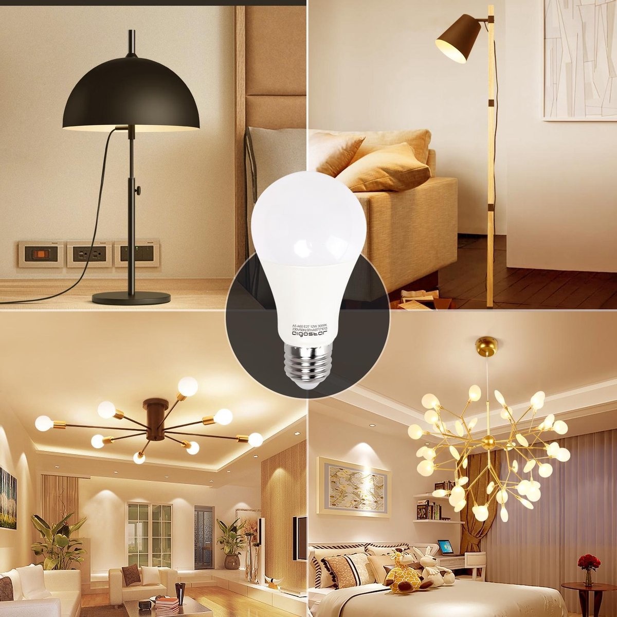 Gloeilamp E27 5 stuks warmwit | LED 12W=100W halogeenlicht | 3000K - 230V