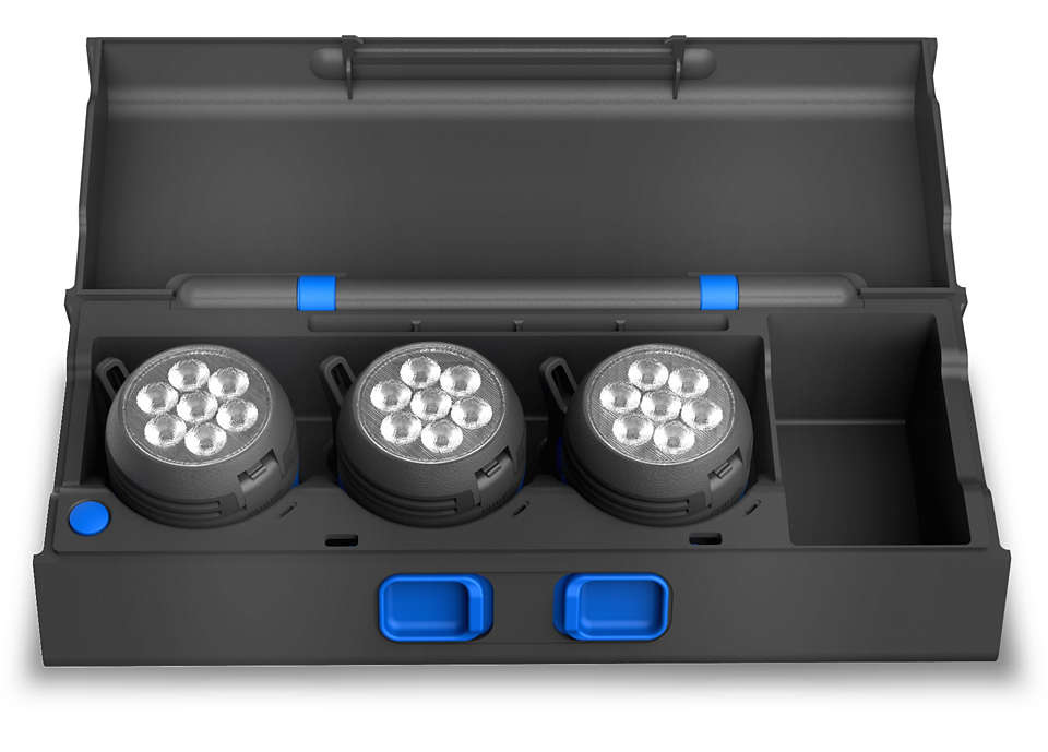 Werklicht oplaadbaar Philips 3 stuks - in handige koffer| MDLS CRI MATCHLINE LPL40 3-module | daglichtwit 6000K