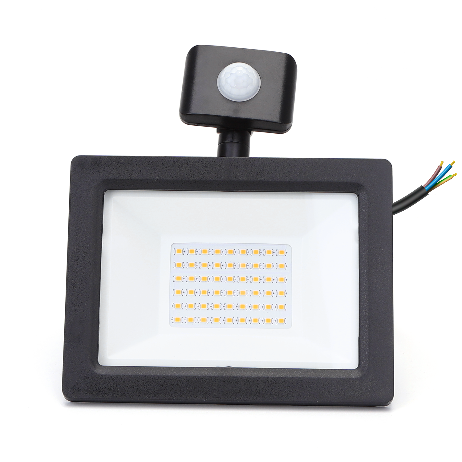 Buitenlamp zwart met IR sensor | LED 30W=300W halogeen schijnwerper | koelwit 4000K | waterdicht IP65