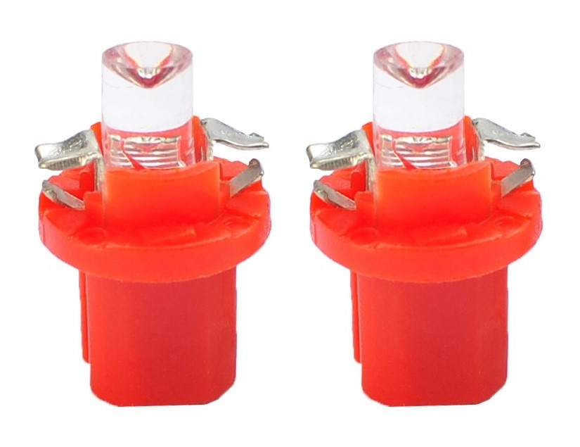 B8.5d auto lamp 2 stuks rood | LED dashboardverlichting - klokken - schakelaars | 12V DC