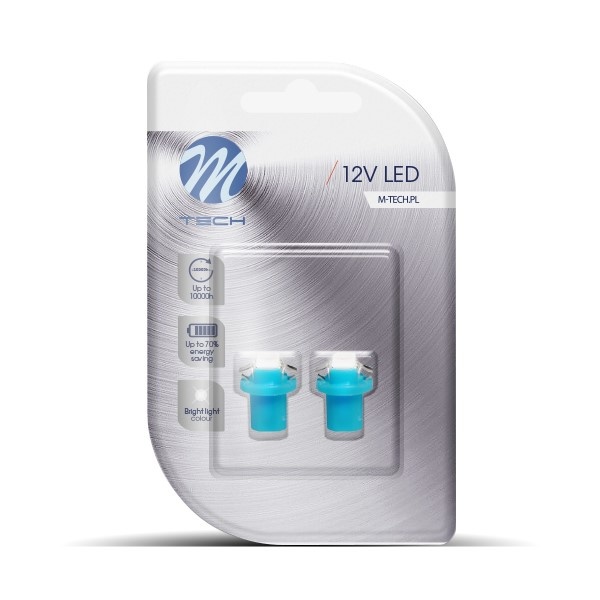 B8.5d auto lamp 2 stuks blauw | LED dashboardverlichting - klokken - schakelaars | 12V DC