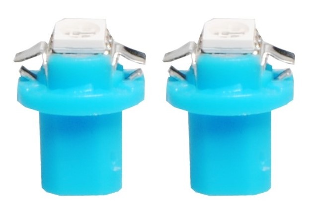 B8.5d auto lamp 2 stuks blauw | LED dashboardverlichting - klokken - schakelaars | 12V DC