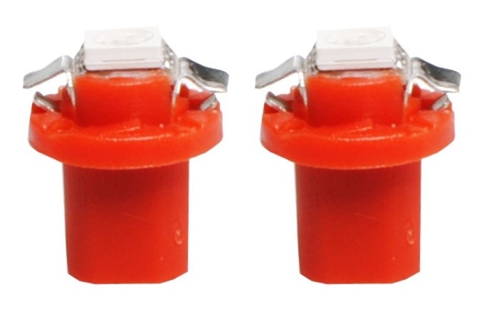 B8.5d auto lamp 2 stuks rood | LED dashboardverlichting - klokken - schakelaars | 12V DC