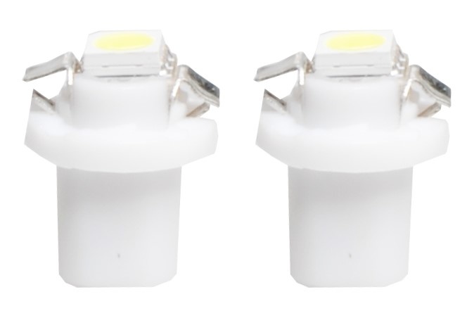 B8.5d auto lamp 2 stuks wit | LED dashboardverlichting - klokken - schakelaars | 12V DC