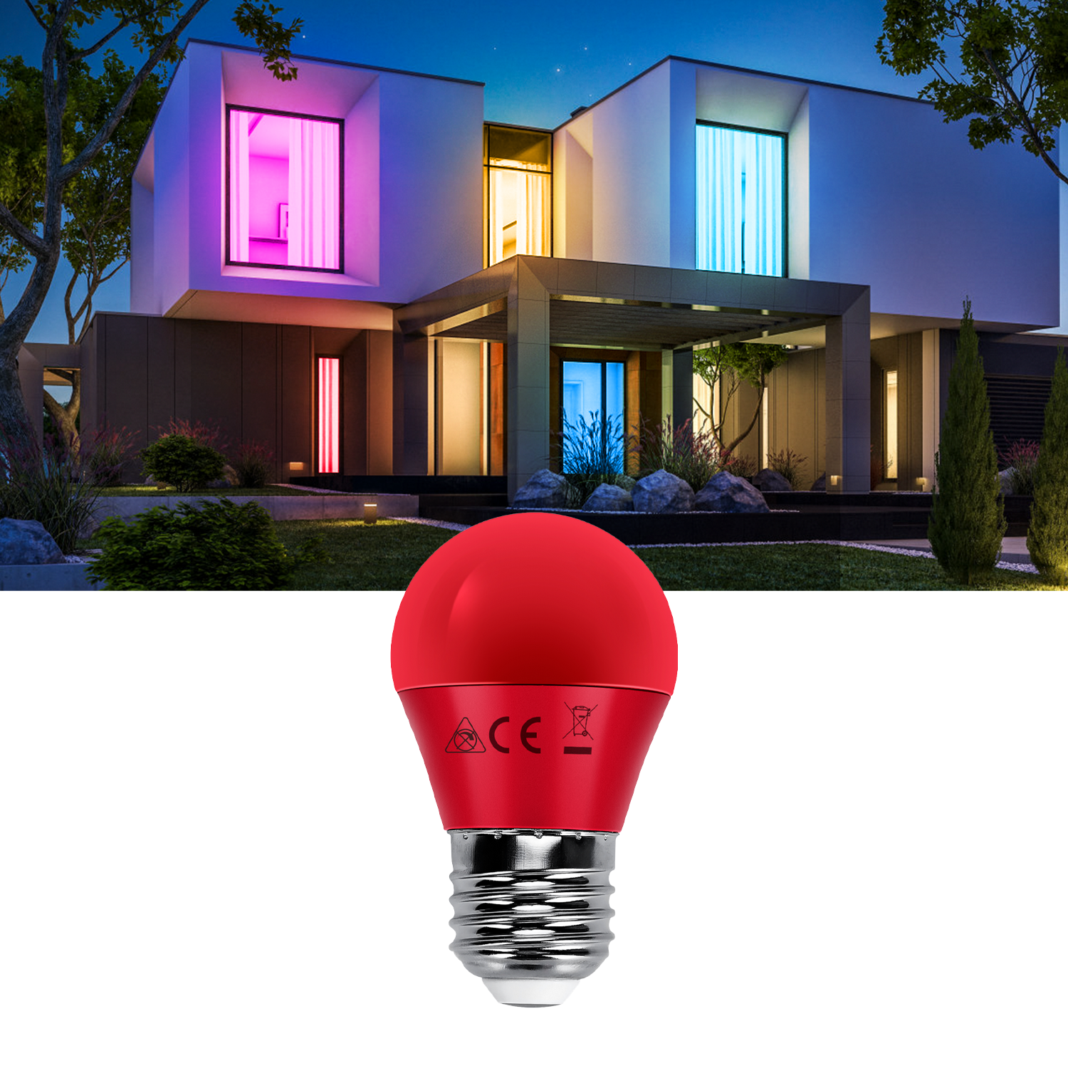 accessoires verder Doe een poging G45 kogellamp 5 stuks | E27 LED lamp 4W=30W gloeilamp | rood licht