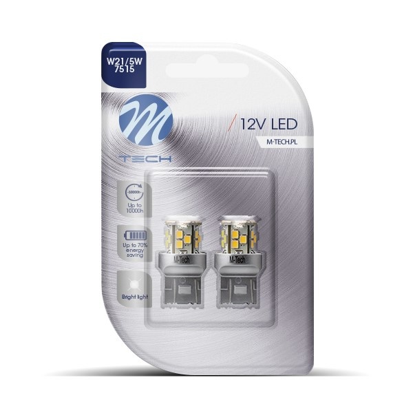 T20 W21/5W set | autoverlichting LED 2 stuks | 21-SMD daglichtwit | 12V DC