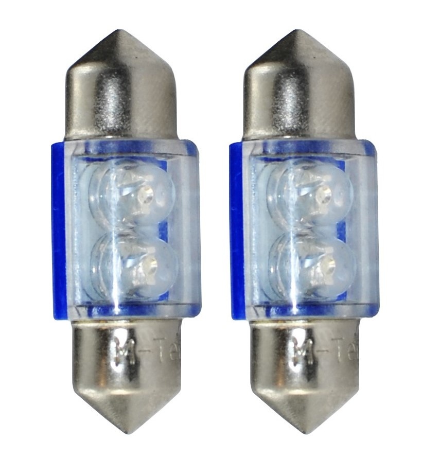 C5W autolamp 2 stuks 31mm blauw | LED festoon SV8.5 0.13W - 12V DC