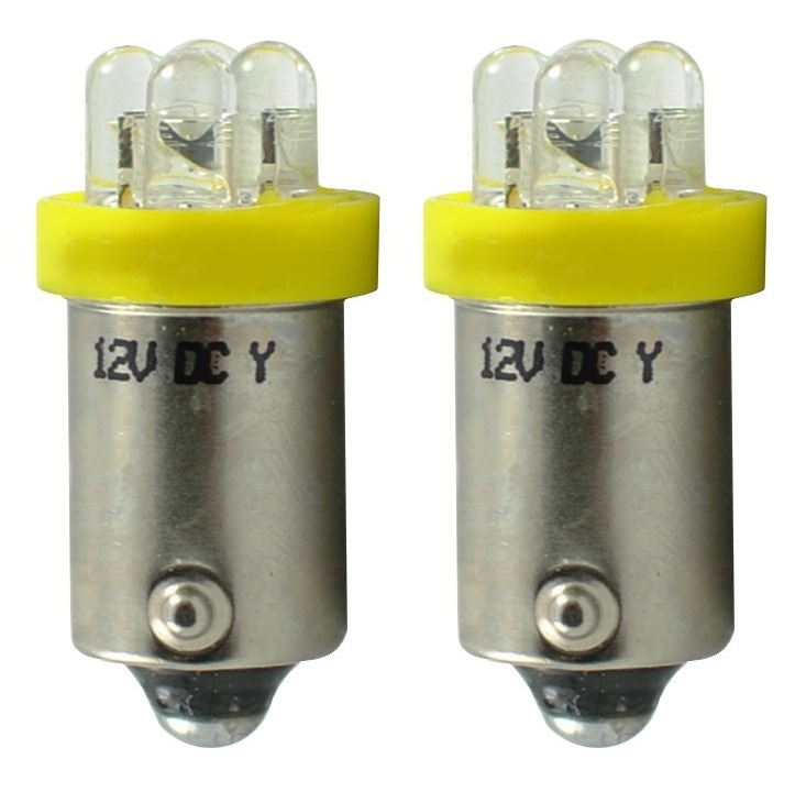BA9s auto lamp 2 stuks T4W geel | LED kentekenverlichting/signaalverlichting | 12V DC
