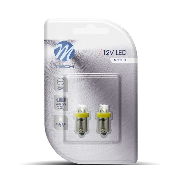 BA9s auto lamp 2 stuks T4W geel | LED kentekenverlichting/signaalverlichting | 12V DC