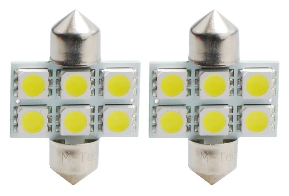 C5W autolamp 2 stuks 31mm wit | LED festoon SV8.5 1.44W - 12V DC