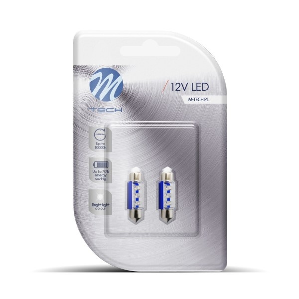 C5W autolamp 2 stuks blauw | LED festoon 36mm | SV8.5 0.37W - 12V DC