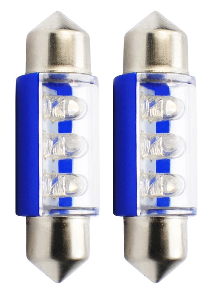 C5W autolamp 2 stuks blauw | LED festoon 36mm | SV8.5 0.37W - 12V DC