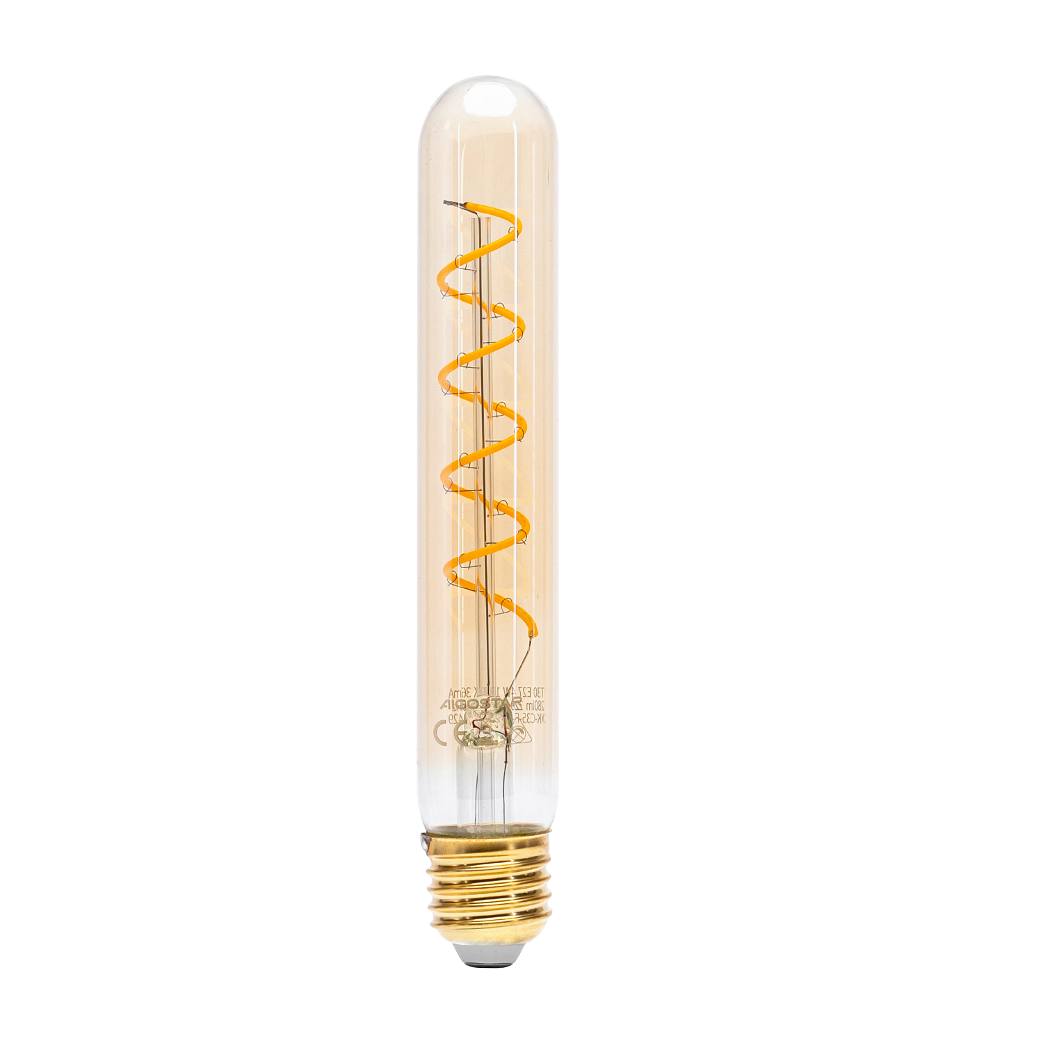 T30 E27 buis spiraallamp | LED 4W - 280 Lm = 27W gloeilamp vervanger | flame warmwit 1800K | 230V