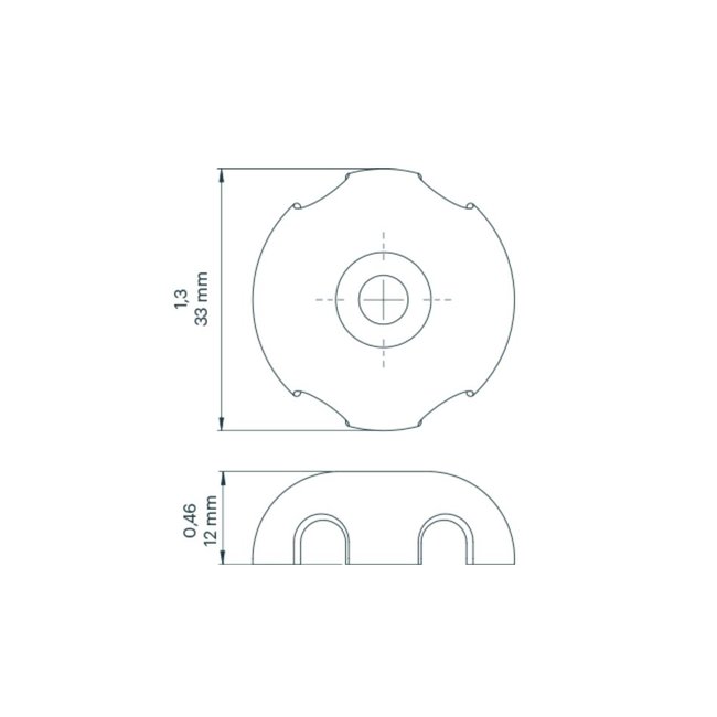 Kajak Sport Dekfittingen Rond, per 5 stuks