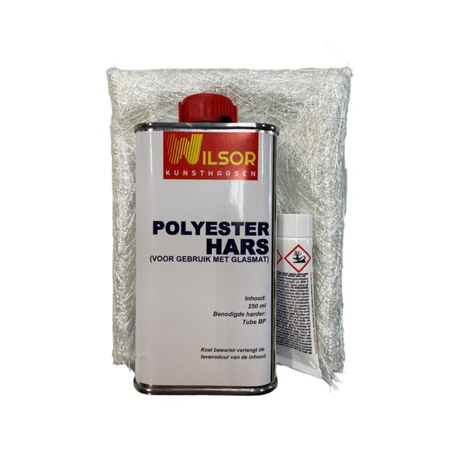 Wilsor Polyester Reparatieset +  Haksel
