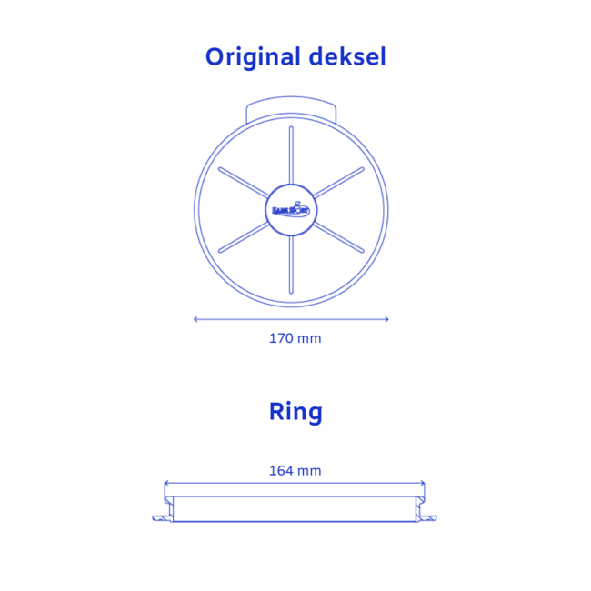 Kajak Sport Deksel Original, rond, 15 cm.