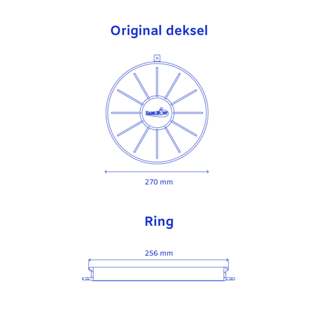 Kajak Sport Deksel Original, rond, 24 cm.