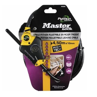Master Lock Python Anti Diefstal Kabel met slot, 4.5 mtr