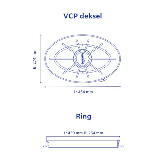 Kajak Sport Deksel VCP, ovaal, 41/22 cm.