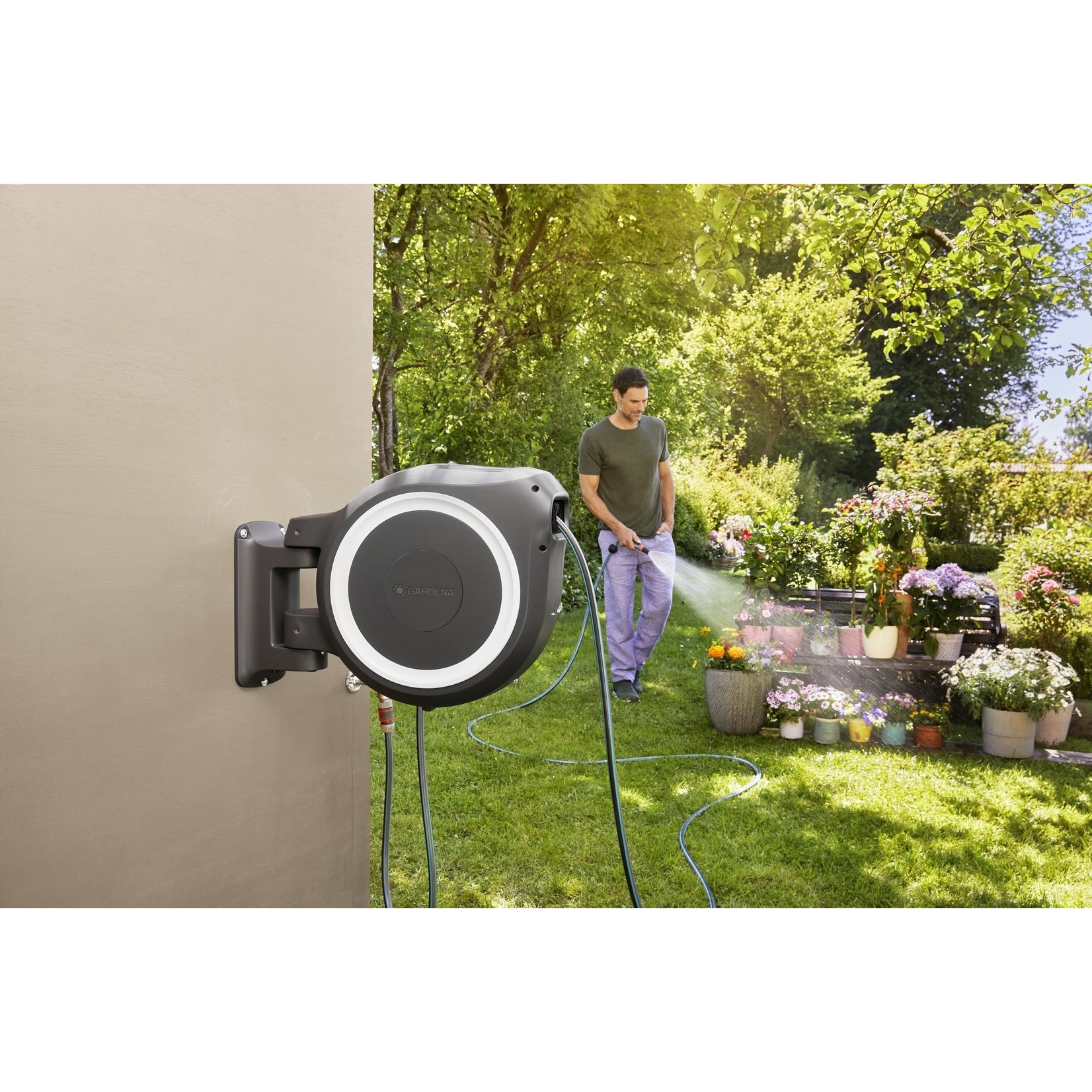 Gardena Gardena Wandslangenbox 25 RollUp M/L wit