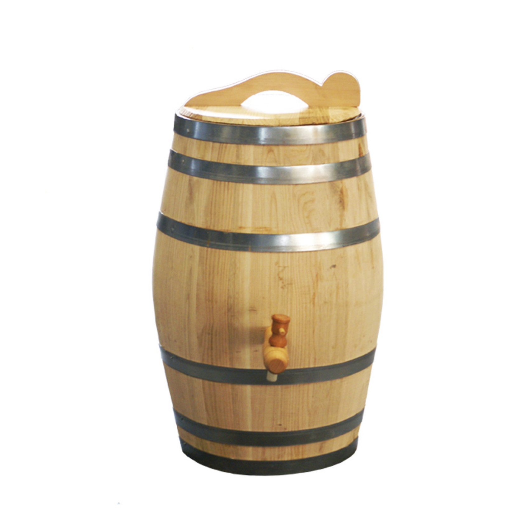 Houten regenton met kraan en deksel