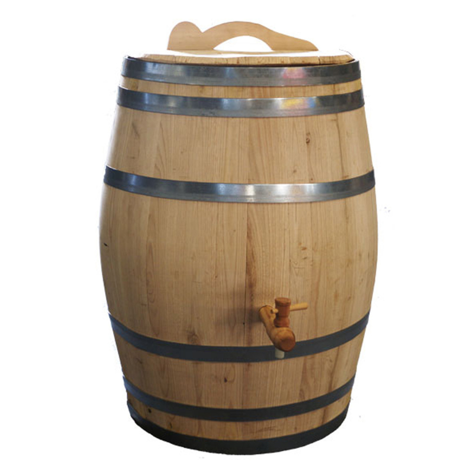 Houten regenton met kraan en deksel